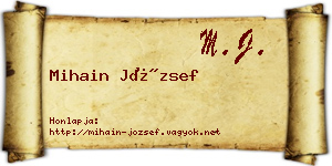 Mihain József névjegykártya
